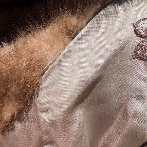 Vintage genuine mink fur jacket Shillitos fur Salon leather belt 50-60s coat - Picture 14 of 17